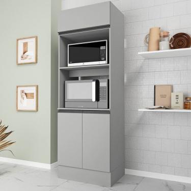 Imagem de Torre Quente 3 Portas 2 Nichos 70cm Nara Cabecasa Madeiramadeira Cinza Claro