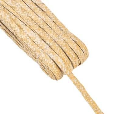 Imagem de FINGERINSPIRE Fita de palha de juta de 52,49 metros para fabricação de chapéus Chapéu de Millinery de 1,1 cm de largura Fita trançada de palha de juta fita artesanal de palha de juta natural cor