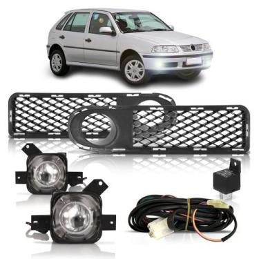 Imagem de Kit Farol Milha Gol G3 1999 2000 2001 2002 Fase I Grade Moldura o Milh