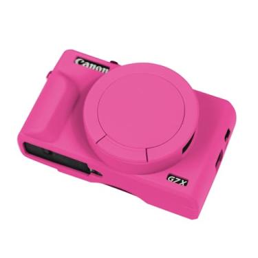 Imagem de Easy Hood Capa de câmera para câmera digital Canon Powershot G7 X Mark III, capa macia de silicone para câmera com marcador de botão, capa de lente removível para câmera Canon G7X III DSLR rosa