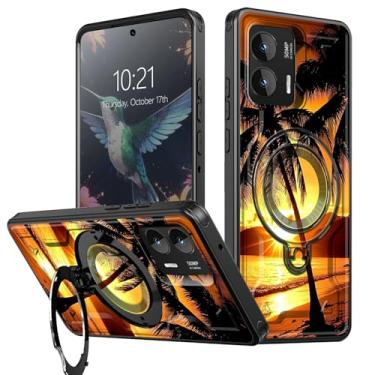 Imagem de BEOTIWAD Capa protetora à prova de choque para Motorola Moto G Stylus 5G 2024 de 6,7 polegadas com tema de palmeiras e suporte misto de camada dupla à prova de choque para Moto G Stylus 5G 2024