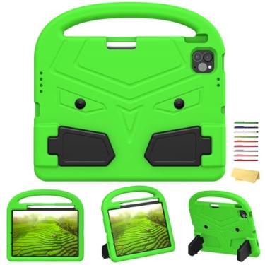 Imagem de UUcovers Capa infantil para iPad Pro de 11 polegadas M4 (2024) - 5ª geração, com suporte para lápis/suporte/alça/suporte dobrável, leve e macia, espuma vinílica acetinada, à prova de choque, capa para