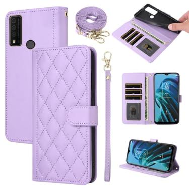 Imagem de Furiet Argyle Capa carteira para TCL 30XE/30V/4X/20AX/20A/20R/Bremen 5G com alça de pulso alça de ombro slot para cartão Folio Purse Stand Phone Cover para TLC T601DL 30 XE XE5G V 20 AX R A 6,67