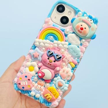 Imagem de Esdallina Junk Case Charms Cute Rainbow 3D Cartoon Phone Case Kit de berloques de resina com estatueta grande e cola creme