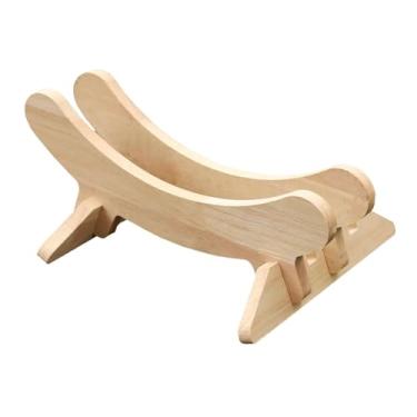 Imagem de Dynwave Suporte de chão para bicicleta estacionária de madeira para exibição de rodas de bicicleta Suporte de armazenamento para bicicletas para apartamento