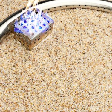 Imagem de NUPICK Areia de sílica de malha 14-20 para fogueira, areia grossa de 2,3 kg para lareiras, areia decorativa para gás ou propano, camada de base à prova de calor sob vidro de fogo, pedras de lava