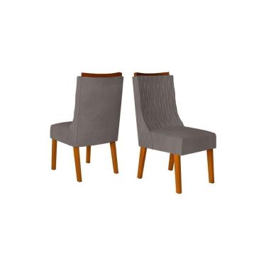 Imagem de Cadeira Sala de Jantar Kit Freijó Veludo Lunar