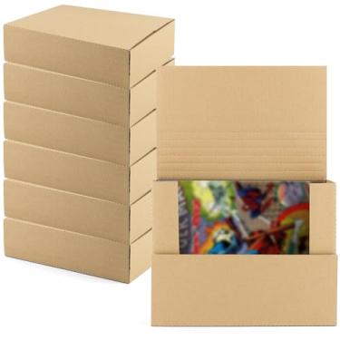 Imagem de Golden State Art Pacote Com 25 Caixas De Papelão Ondulado 28 X 21 7,5 Cm, Fácil Dobrar, Para Envio Documentos E Fotos, Marrom