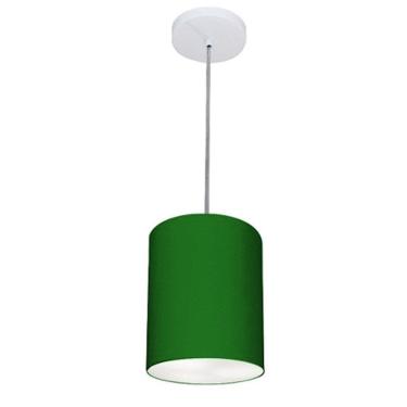 Imagem de Lustre Pendente Cilíndrico Vivare Md-4012 Cúpula em Tecido 18x25cm - Bivolt