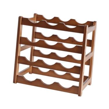 Imagem de Llazsybz Suporte para Vinhos de Madeira, Organizador para Exposição de Vinhos Tintos, Suporte para Vinhos para Armário, Cozinha, Mesa de Casa, 4 camadas 12 garrafas