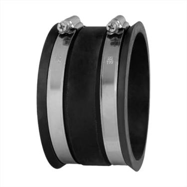 Imagem de POWERTEC 70149 Punho flexível de controle de poeira de 10 cm com braçadeiras de mangueira de aço, conector de mangueira acoplador de borracha para marcenaria, acessórios e máquinas para coletor de poeira, 1 pacote