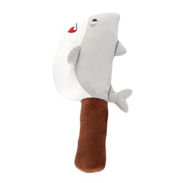 Imagem de Milageto Brinquedo de pelúcia de tubarão, ornamento, confortável decoração de casa engraçada de animação recheada, Cinza