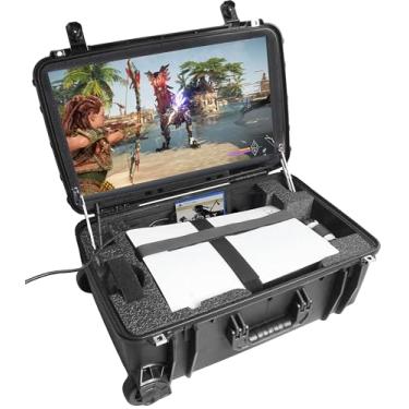 Imagem de Case Club Gaming Station Fits PS5. Comes with Built-in 24" 1080p Monitor. Fits PlayStation 5 (Gen 1 Disc, Digital, or Slim), Controllers, Games, and More. 1MS / 144 Hz