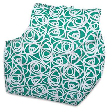 Imagem de Posh Creations Cadeira de feijão estruturada confortável para jogos, leitura e assistir TV, cadeira Newport, lona - rosa menta