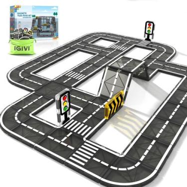Imagem de Pacote de expansão Magnetic Tiles Road IGIVI para crianças de 3 anos o