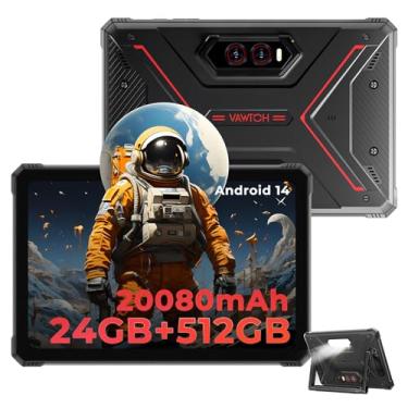 Imagem de HOTWAV Tablet robusto R9 Plus de 11 polegadas IP68/IP69K impermeável, bateria de 20080 mAh, Android 14, Unisoc T7280 Octa-Core, 8 GB + 512 GB, câmera de 64 MP, 4G LTE, tela FHD +, à prova de choque de