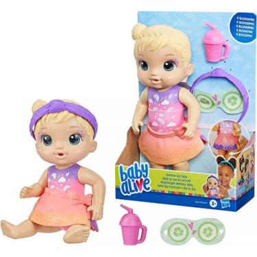 Imagem de Boneca Baby Alive Dia no Spa Loira F5350 F5617 - Hasbro, Rosa e roxo, 