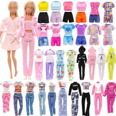 Imagem de Conjunto de roupas de boneca Barwa, terno esportivo com capuz para bon