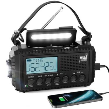 Imagem de Rádio meteorológico de emergência com manivela solar Raynic 5000mAh