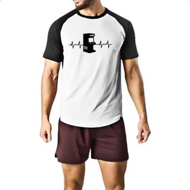 Imagem de Camiseta Raglan Batimento cardiaco arcade games - Alearts, M