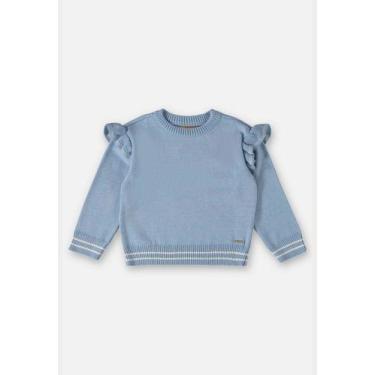 Imagem de Blusão em Tricô Infantil Menina Up Baby, Azul, 6