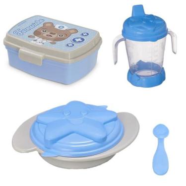 Imagem de Kit Alimentação Baby 6m + Farmacinha Tampa c/ Trava BPA Free - Usual U