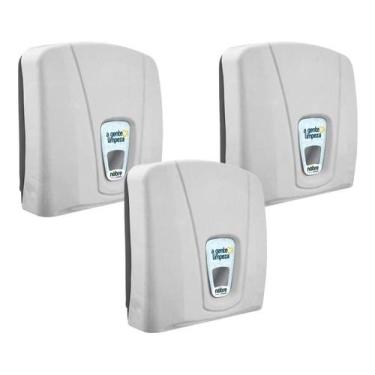 Imagem de 03 Und Dispenser Porta Papel Toalheiro Interfolha Parede - nobre