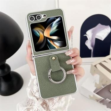 Imagem de Capa de telefone padrão para samsung z flip5 galaxy z flip4 flip3 zflip 5 z flip 3 4 anel capa macia de silicone, anel verde, para galaxy zflip 4