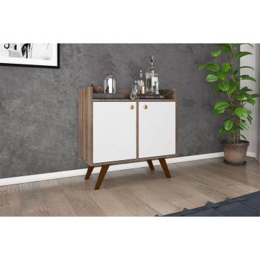 Imagem de Aparador de Sala Jantar RT 3112 c/ 2 Portas Rustico/Off White - Movelbento