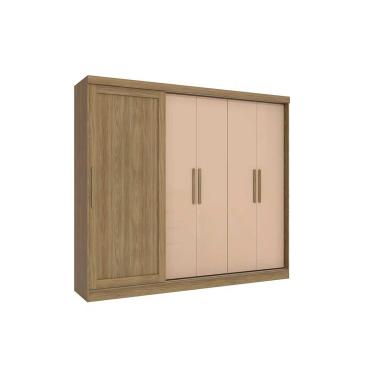 Imagem de Guarda Roupa Casal 5 Portas e 4 Gavetas N564 Nogueira/Macadamia - Kappesberg