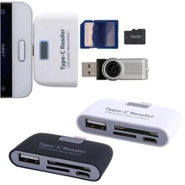 Imagem de Adaptador Type-C Card Reader E Usb Smart 4 Em 1 Smartphone - A.R Varie