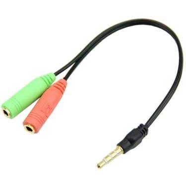 Imagem de Cabo Adaptador P3 Macho X 2 P2 Femea Para Fone E Microfone  CABO P3 - 