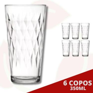 Imagem de 6 Copo de Vidro Vitrage Transparente 350ML Nadir Suco Água - NADIR FIG