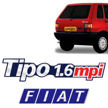Imagem de Adesivo Para Tipo 1.6 Mpi + Fiat Emblemas Resinados Genérico - SPORTIN