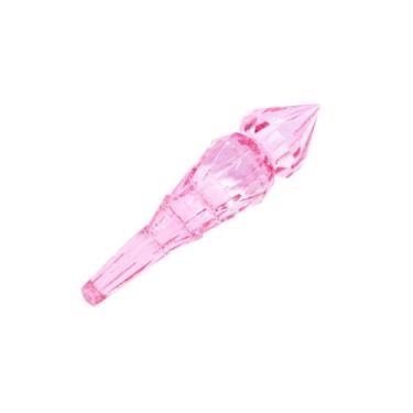 Imagem de Pingente Ponteira Diamante Acrílico Rosa Transparente 19x77mm 10pçs 12