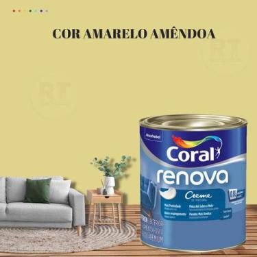 Imagem de Tinta Parede Amarelo Acrílica Fosca Renova 800ml - Coral, AMARELO AMÊN