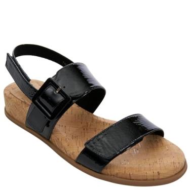 Imagem de VANELi Sandália feminina atlética casual salto baixo 2,5-5 cm - Off White, Naplak preto, 8 Narrow