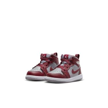 Imagem de Nike Tênis infantil Air Jordan 1 Mid, Madeira de cerejeira vermelho/cinza cimento/branco, 22