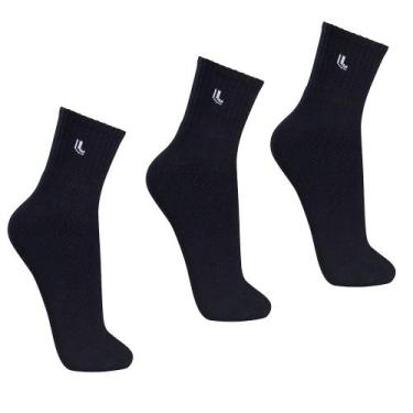 Imagem de Kit 3  Pares Meia Lupo Cano Médio  Masculina  Sport  3245 nf, 41-44, P