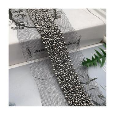 Imagem de 180CM Black White Pearl Beaded Lace Trim Collar Ribbon for Wedding Dress, Clothes, Belts – 9 Colors, 3CM Width, Handcrafted Elegant Sewing Material(Style5)