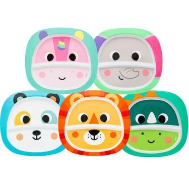 Imagem de Pratinho Infantil com Divisória para Micro-Ondas 350 ml Buba, Panda