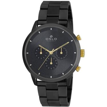 Imagem de Relógio Oslo Masculino Cronógrafo Slim Preto 43mm