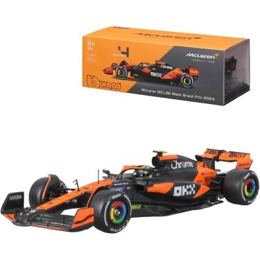 Imagem de Miniatura Bburago McLaren F1 MCL38 Miami Grand Prix 2024 Lando Norris 4 1/24 c/ Piloto