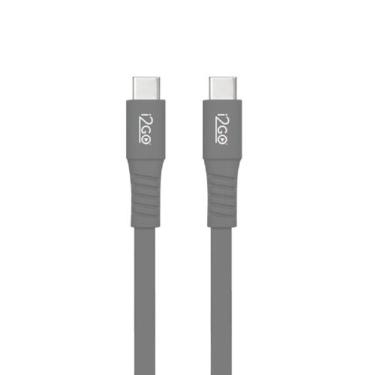 Imagem de Cabo USB-C + USB-C 1,2M 3A Cinza i2GO