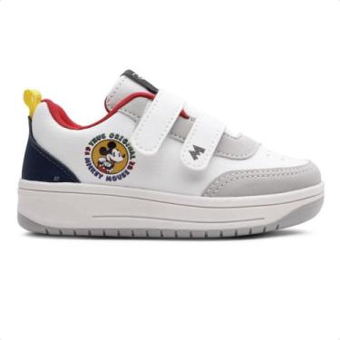 Imagem de Tênis Disney Mickey Infantil Sem Cadarço, Branco, Cinza, 21