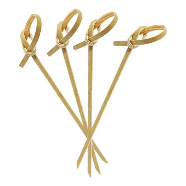 Imagem de 2X Espeto Palito Bambú Nó 9 Cm Petico Festa Buffet 100 Unida