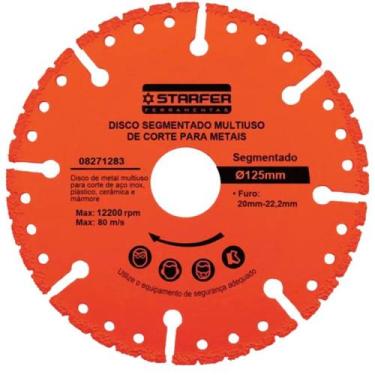 Imagem de Disco de Corte Segmentado 125mm Multiuso Furo 22mm Diamantado para Aço