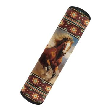 Imagem de Horeset Almofadas de cinto de segurança de carro de cavalo asteca para adultos e crianças, capas de alça de ombro para todos os assentos automotivos, carrinho de bebê