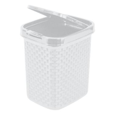 Imagem de Lixeira Rattan Com Click Branca 4,5L Nitron