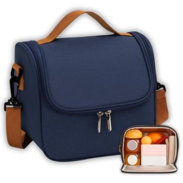 Imagem de Bolsa Térmica Lancheira Com Alça Transversal Para Marmitas e Lanches - Porta Refeições Moderno e Compacto de Trabalho Passeios e Academia Fitness